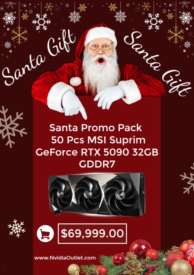 SANTA Promo Pack 50 Pcs MSI Suprim GeForce RTX 5090 32GB GDDR7